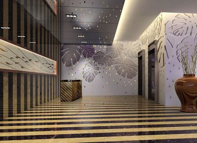 現代美容院墻面設計裝修效果圖片